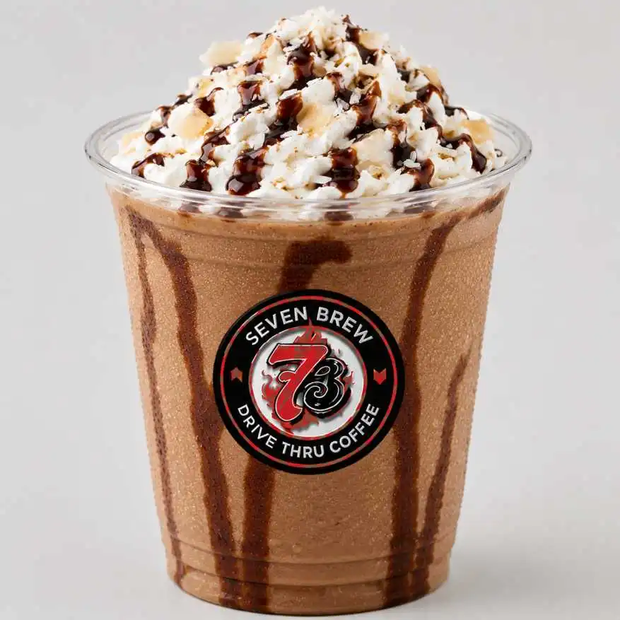 Maui Mocha Frozen Chiller - mocha, banana and coconut coffee chiller with whipped cream, 7 Brew July 2026 featured menu