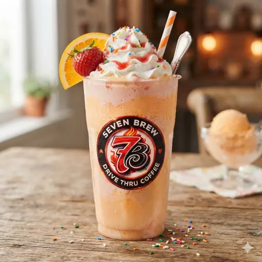 7 Brew Orange Sherbet Shake official featured drink