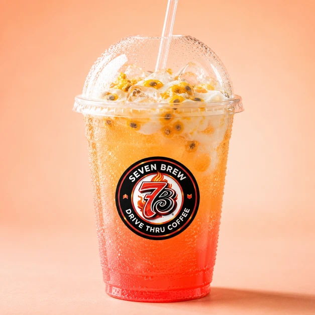 Tiki Tango 7 Fizz Soda with passion fruit and pineapple flavors